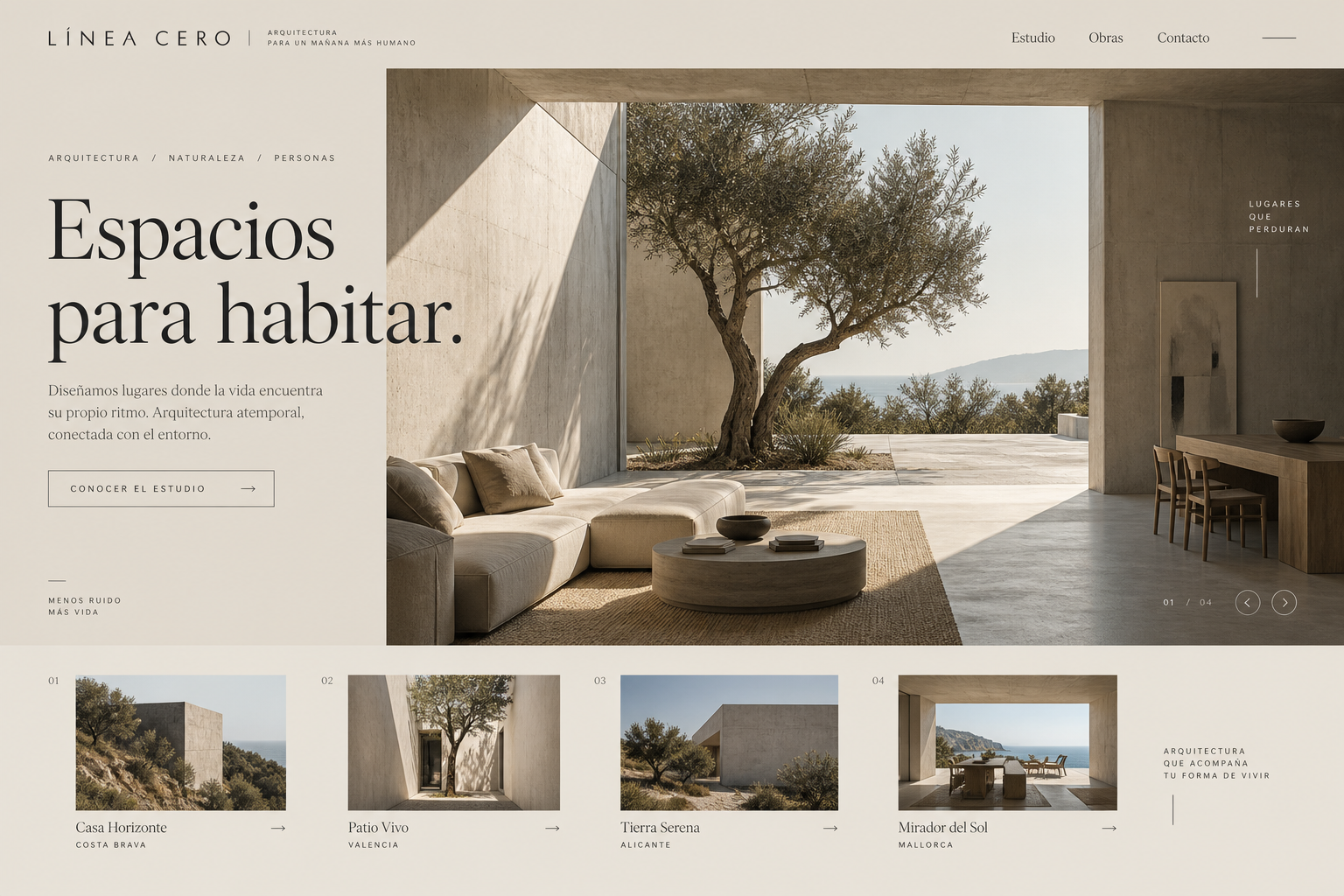 LÍNEA CERO: diseño conceptual de arquitectura, marca ficticia